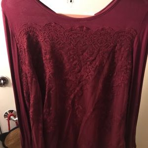 Burgundy long sleeve shirt